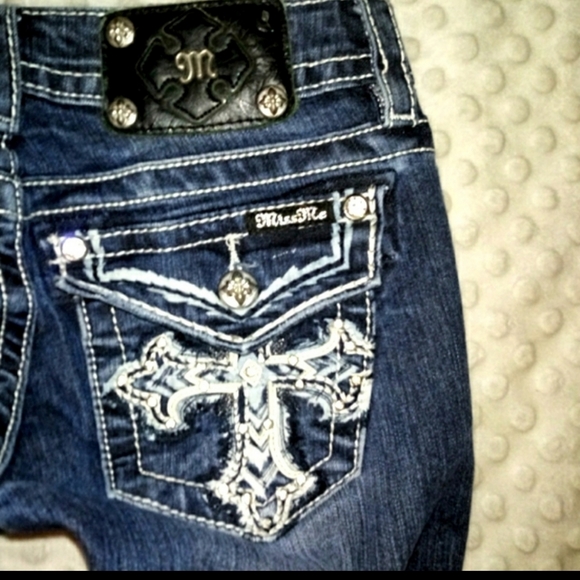 Miss Me Jeans Skinny Leg Capri Flap Pocket Size 26 - Picture 8 of 12